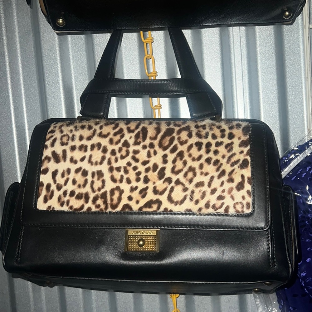 Jimmy Choo Catherine Leopard-Print Satchel NEW